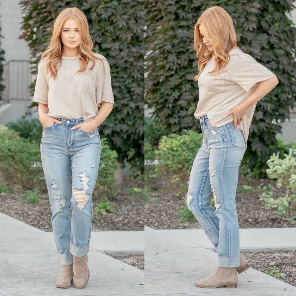 Judy Blue Light Blue Boyfriend Jeans